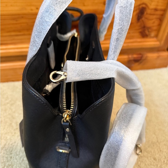 Kate Spade New York Laurel Way Evangelie Satchel in black saffiano leather NWT - Picture 3 of 10